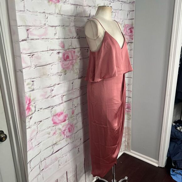 Shona Joy nwot LUXE COCKTAIL FRILL DRESS - ROSE - Picture 6 of 13